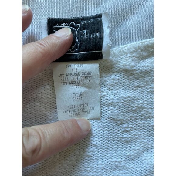 Michael Leu Sweater Size 1X Art Apparel Group Cotton Italian Scene V Neck - Picture 13 of 16